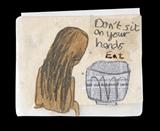 Don't sit on your hands - Eat by Alice Leach, Painting, Collage