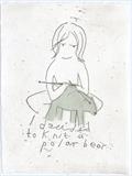 I decided to knit a polar bear by Alice Leach, Artist Print, Etching with chine collé