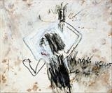 I'm not yours to lose by Alice Leach, Painting, Oil stick & graphite on gesso on board