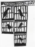 Poached bird shadows by Alice Leach, Artist Print, Vino cut (lino cut)