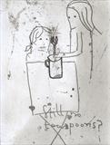 Still no teaspoons? by Alice Leach, Artist Print, Etching