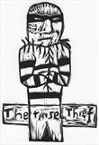 The Tinsel Thief by Alice Leach, Artist Print, Vino cut (lino cut)