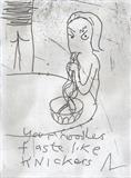 'Your noodles taste like knickers' by Alice Leach, Artist Print, Etching