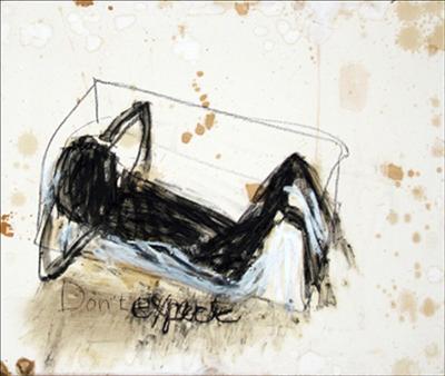 Don't expect by Alice Leach, Painting, Oil stick & graphite on gesso on board