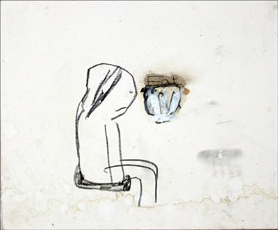 Eat by Alice Leach, Painting, Oil stick & graphite on gesso on board