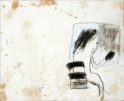 Forever and beyond by Alice Leach, Painting, Oil stick & graphite on gesso on board
