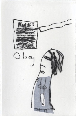 Good girls must... by Alice Leach, Artist Print, Drypoint