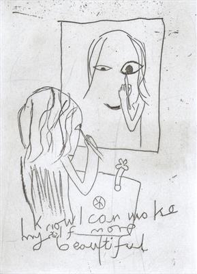 I know I can make myself more beautiful by Alice Leach, Artist Print, Etching