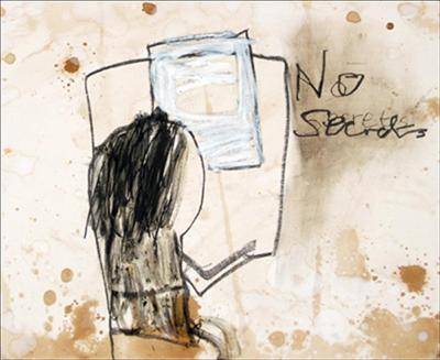 No secrets by Alice Leach, Painting, Oil stick & graphite on gesso on board