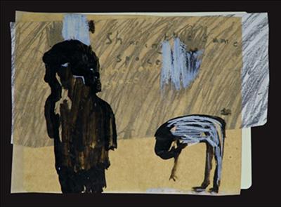 Sharing the same space by Alice Leach, Painting, Mixed Media on paper