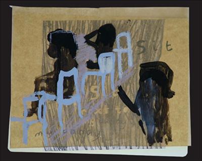 Sit next to my daddy by Alice Leach, Painting, Mixed Media on paper