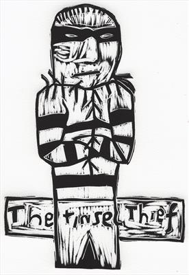 The Tinsel Thief by Alice Leach, Artist Print, Vino cut (lino cut)