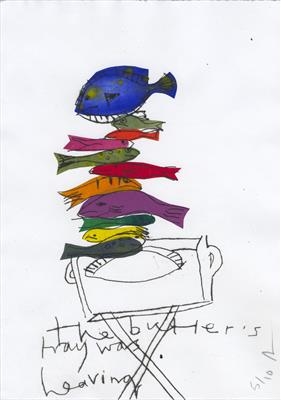 The butler's tray was heaving by Alice Leach, Artist Print, Drypoint