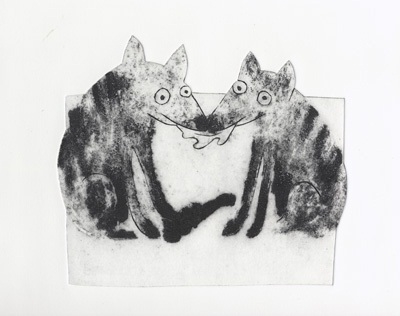 We dined on zebra and leaves by Alice Leach, Artist Print, Collagraph
