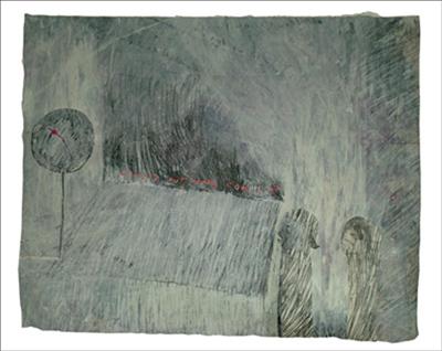 When's our daddy coming? I by Alice Leach, Painting, Mixed Media on paper