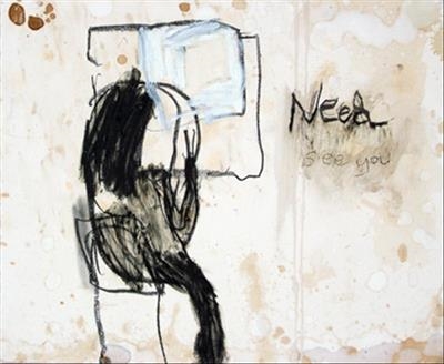 Need see you by Alice Leach - Painting  Oil stick & graphite on gesso on board